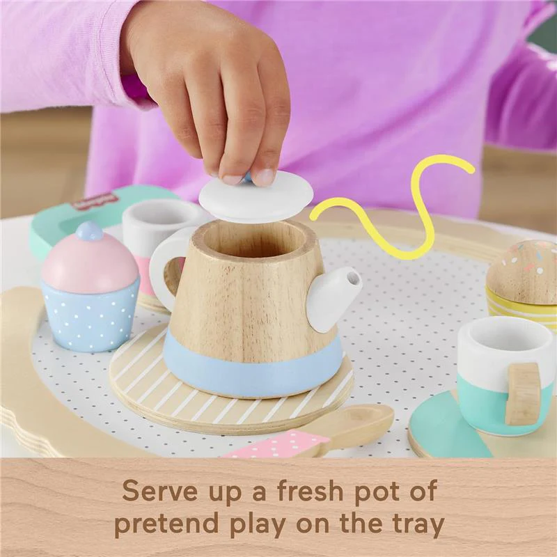 Fisher Price - Wood Pretend Play Toy Tea Set - Image 4