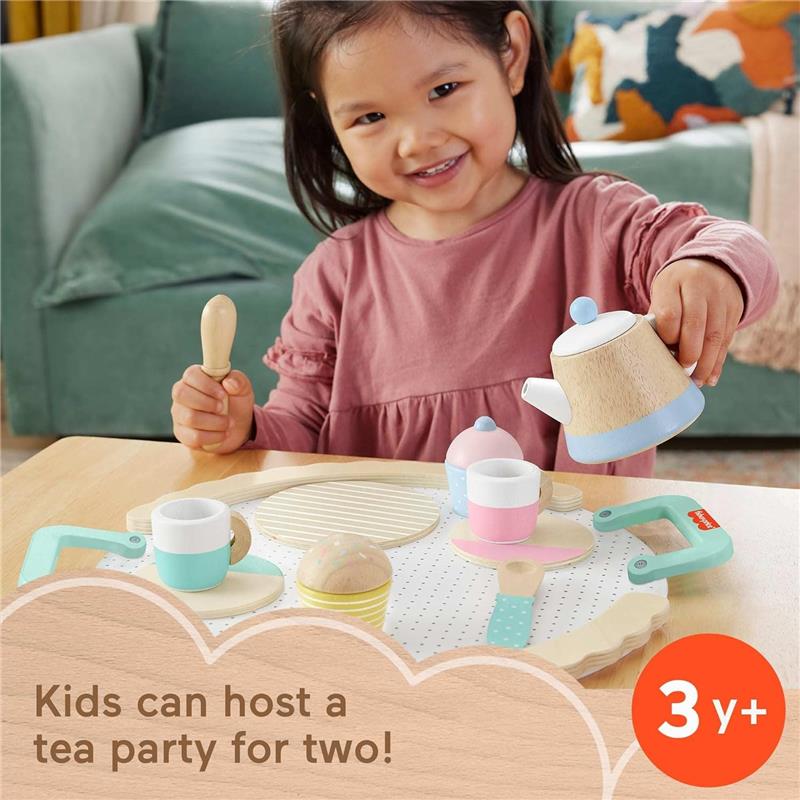 Fisher Price - Wood Pretend Play Toy Tea Set - Image 6
