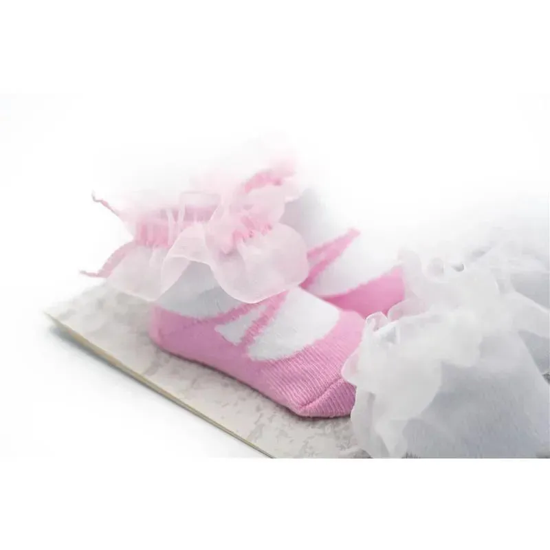 Forever Baby Dress Socks Ruffle Pink - Image 3