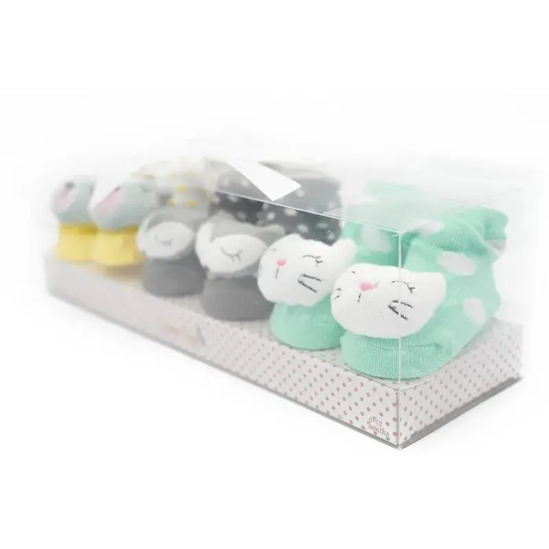 Forever Baby Girls Rattle Socks Animals - Image 3