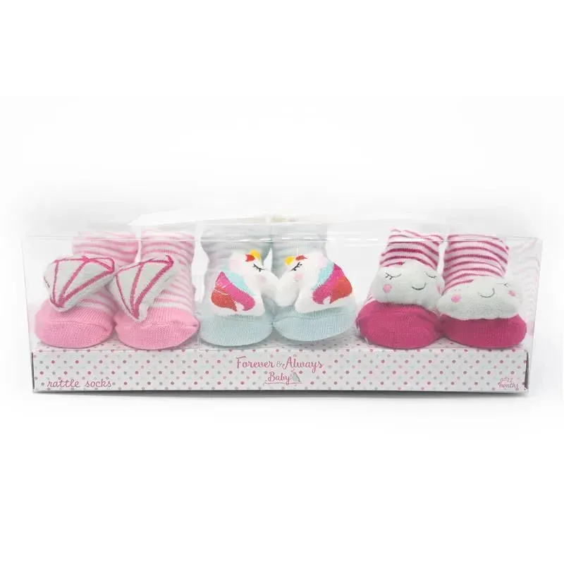 Forever Baby Girls Rattle Socks Unicorn