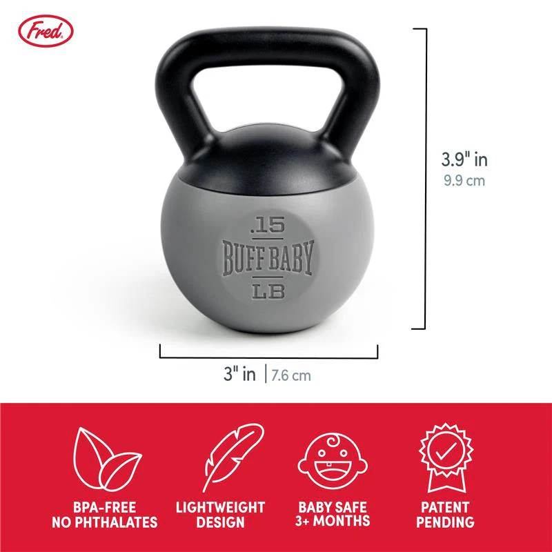 Fred & Friends - Buff Baby Kettlebell Rattle - Image 3