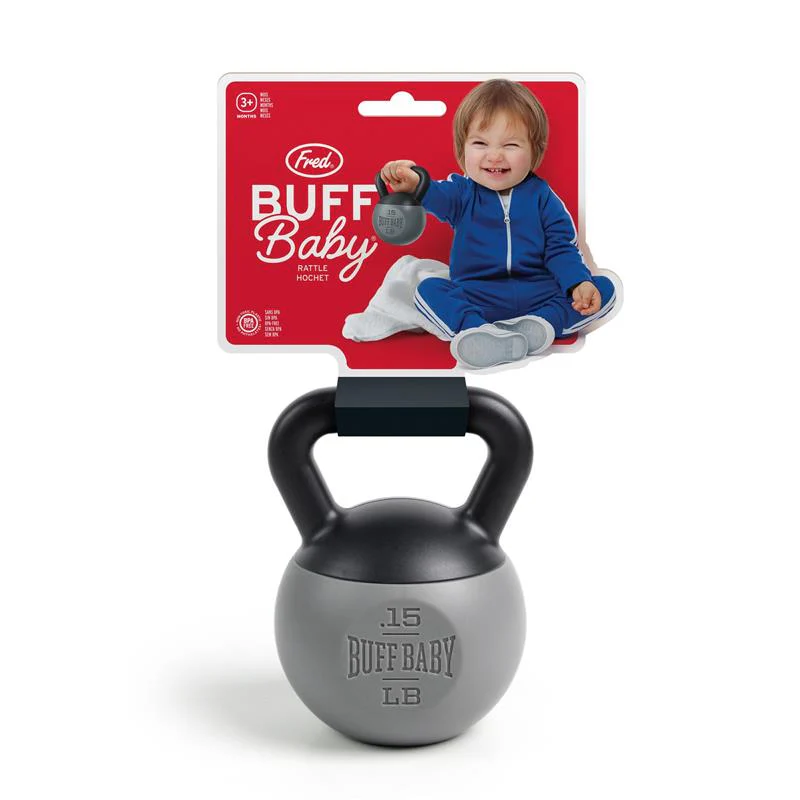 Fred & Friends - Buff Baby Kettlebell Rattle - Image 4