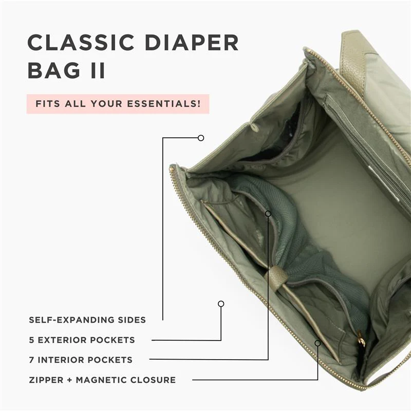 Freshly Picked - Sage Classic Diaper Bag Ii - Image 5