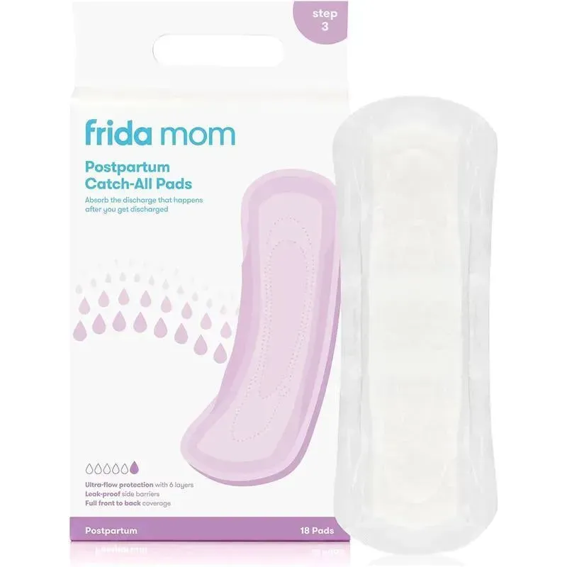 Frida Baby - Frida Mom Postpartum Pads, Leak Proof Feminine Care Maxi Pads, 6 Layers of Protection, 18ct