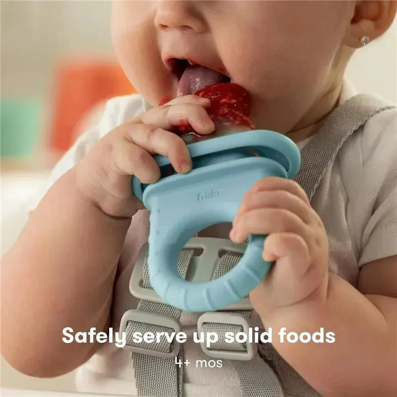 Frida Baby - Push Pop Feeder, Baby Fruit Feeder, Dishwasher Safe, 3 Count, Blue - Image 2