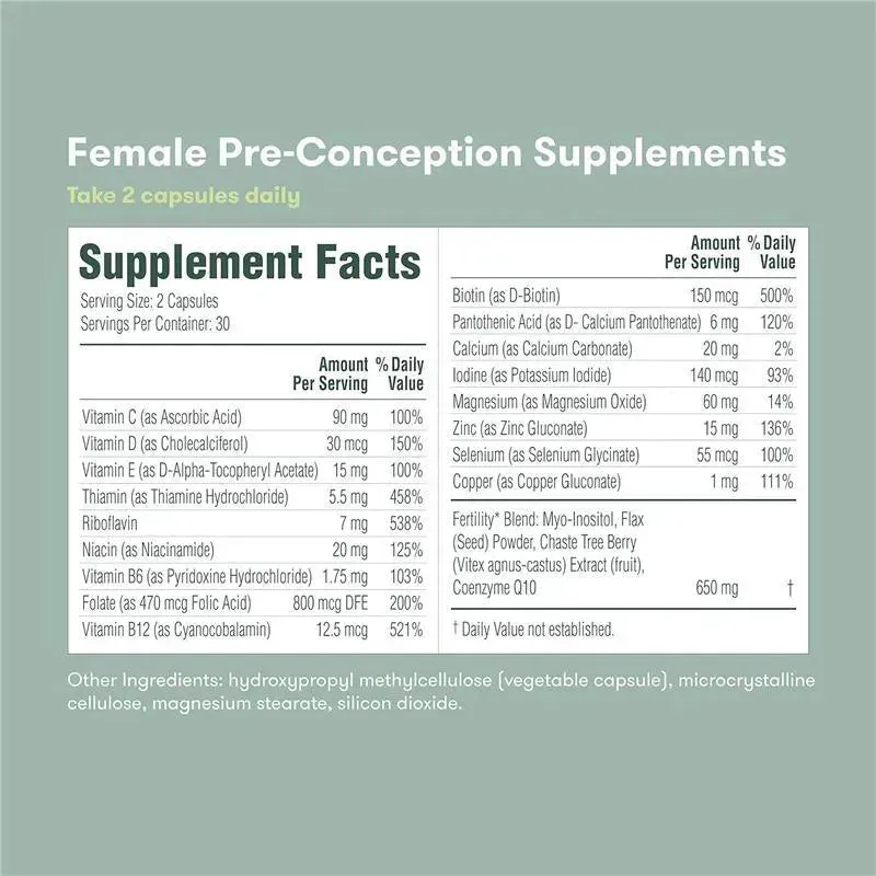 Frida Fertility - 60 Capsules Female Pre-Conception Supplements - Image 6