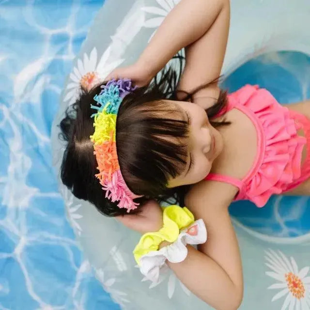 FRINGE HARD HEADBAND: neon rainbow - Image 2