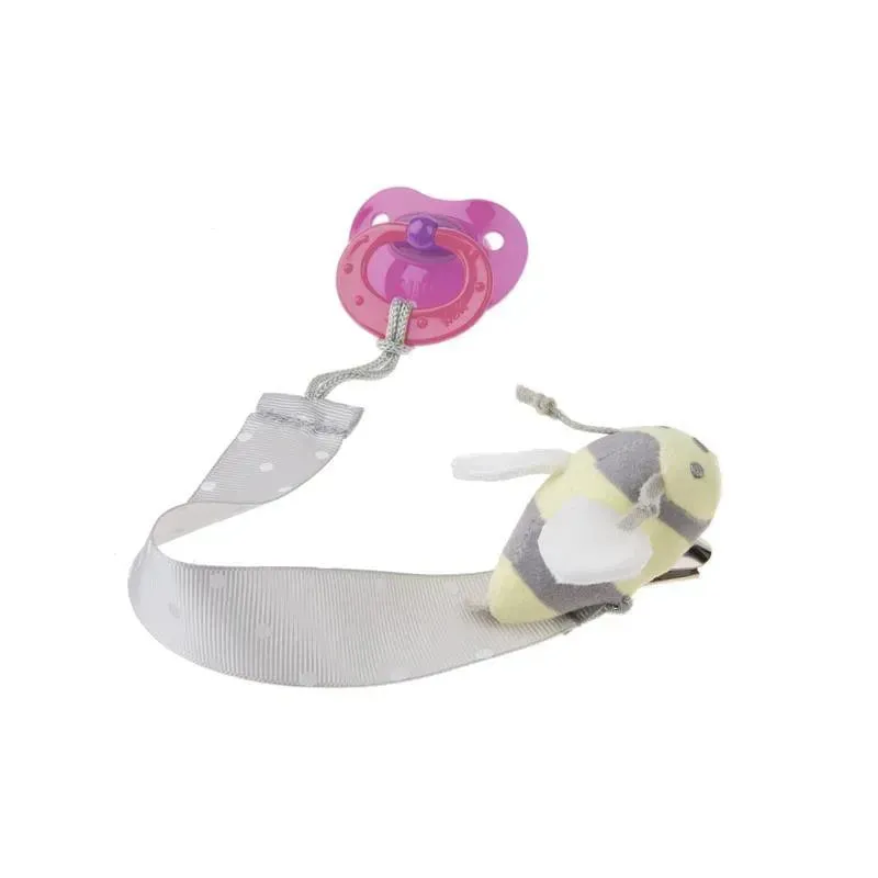 Ganz - 7 Bee Pacifier Clip, Grey - Image 2