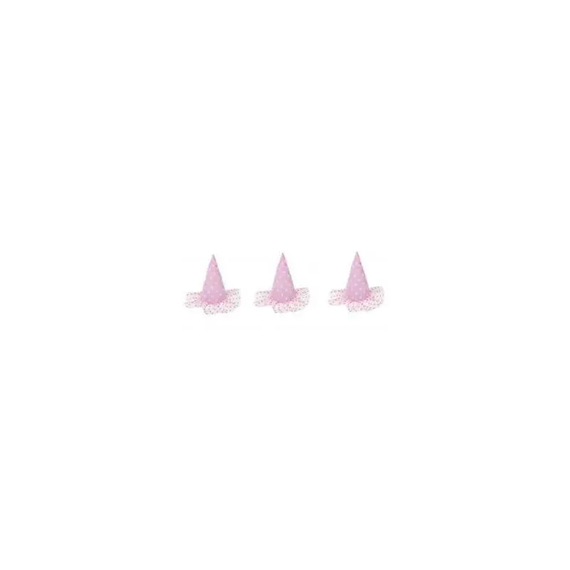 Ganz Pink and White Polka Dotted Light up Birthday Hat Barrette - Set of 3 - Image 4