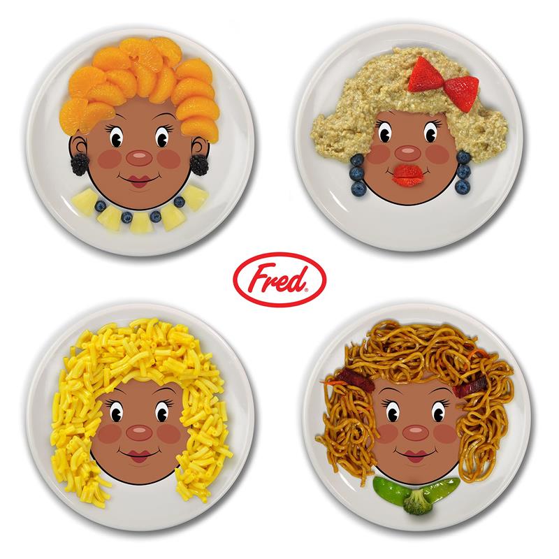 Genuine Fred - Fred Ms. Food Face Dinner Plate for Kids - 8.25” Ceramic Dinnerware Plate Lets Children Create Edible Hairstyles & Accessories - Fun - Image 2