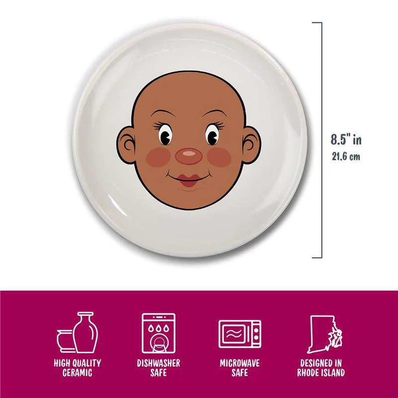 Genuine Fred - Fred Ms. Food Face Dinner Plate for Kids - 8.25” Ceramic Dinnerware Plate Lets Children Create Edible Hairstyles & Accessories - Fun - Image 3