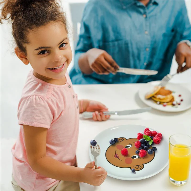 Genuine Fred - Fred Ms. Food Face Dinner Plate for Kids - 8.25” Ceramic Dinnerware Plate Lets Children Create Edible Hairstyles & Accessories - Fun - Image 4