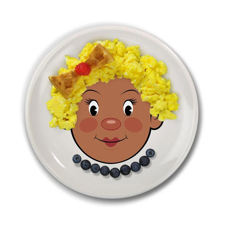 Genuine Fred - Fred Ms. Food Face Dinner Plate for Kids - 8.25” Ceramic Dinnerware Plate Lets Children Create Edible Hairstyles & Accessories - Fun - Image 5
