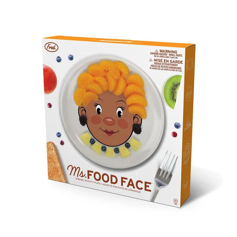 Genuine Fred - Fred Ms. Food Face Dinner Plate for Kids - 8.25” Ceramic Dinnerware Plate Lets Children Create Edible Hairstyles & Accessories - Fun - Image 7