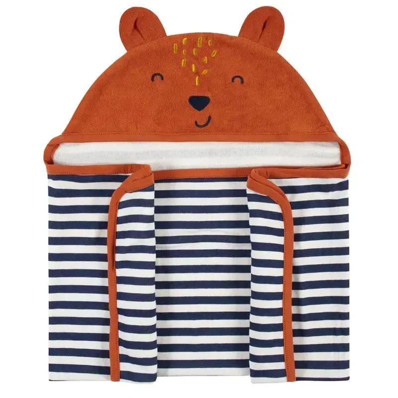 Gerber - 1Pk Terry Hooded Bath Wrap Boy One Size, Fox