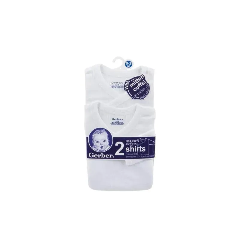 Gerber 2 Pack Long Sleeve Side -Snap Shirts - Image 2
