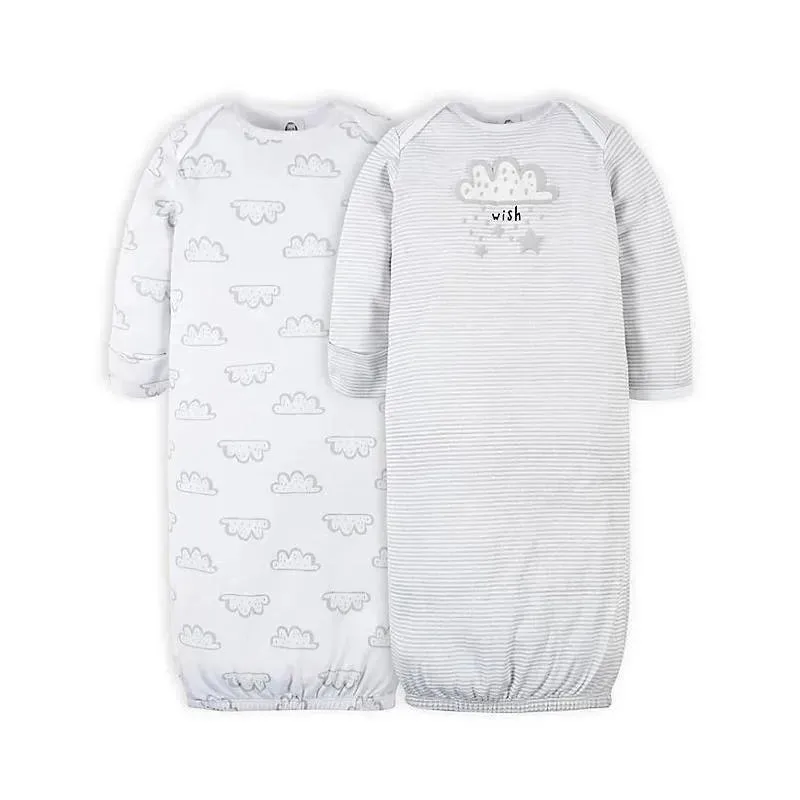 Gerber - 2 Pk Gown Neutral Baby Animals, 0/6M