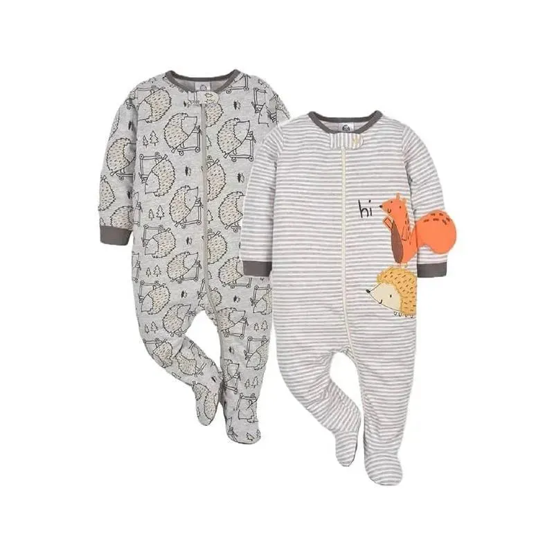 Gerber - 2Pk Baby Boy Sleep N' Play Hedgehog