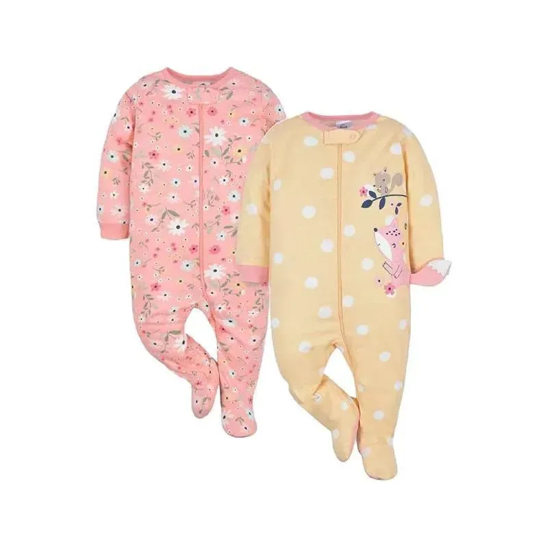 Gerber - 2Pk Baby Girl Fox Sleep N' Play