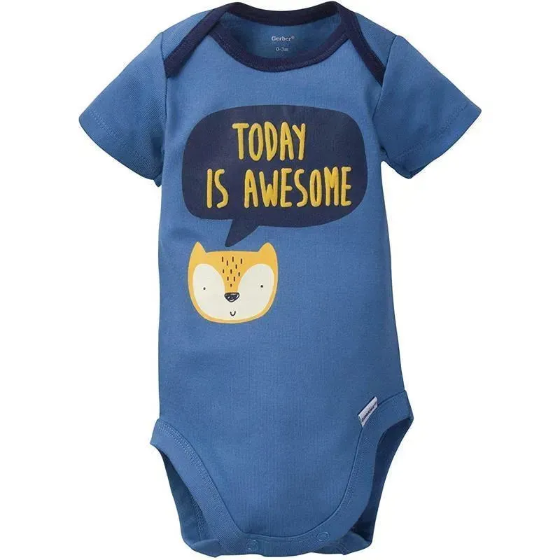 Gerber - 4Pc Set Snap, Bodysuit, Footed Pant & Cap,Fox - Image 2