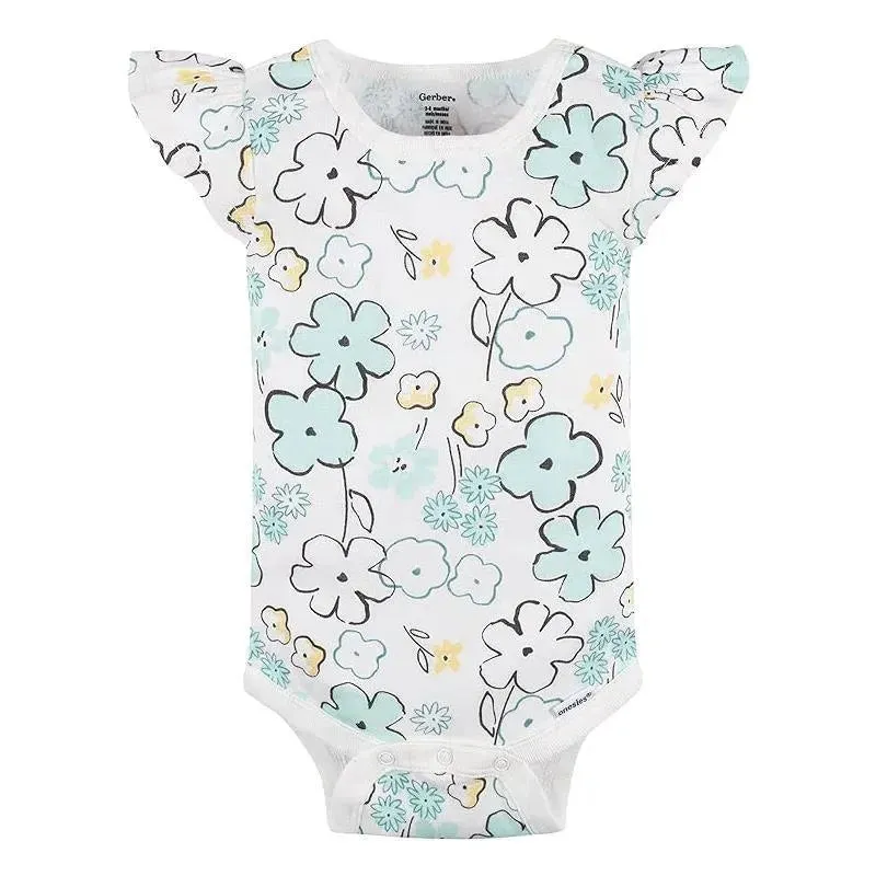 Gerber - 4Pk Baby Girl Short Sleeve Onesies - Image 2