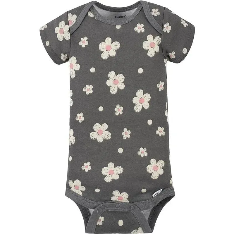 Gerber - 4Pk Baby Short Sleeve Onesies - Girl Leopard - Image 3