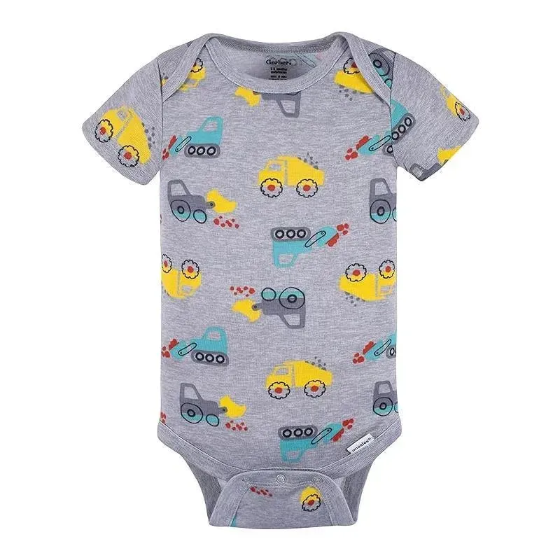 Gerber - 4Pk Boy Truck Short Sleeve Onesies - Image 2