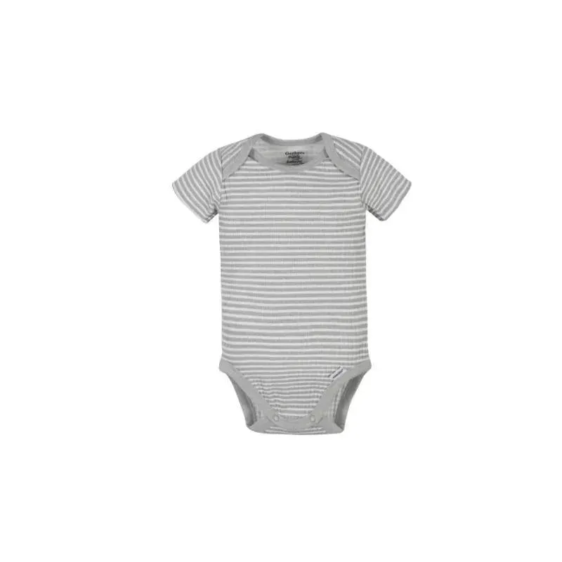 Gerber - 5Pk Short Sleeve Onesies Boy Jungle, 3/6M - Image 5