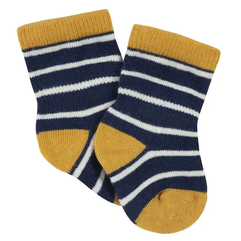 Gerber - 6-Pack Baby Boys Fox Wiggle Proof® Jersey Crew Socks, Fox - Image 7