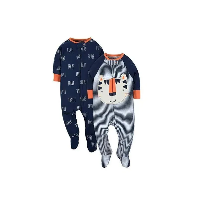 Gerber Baby Boys 2-Pack Sleep N' Play Tiger, Blue