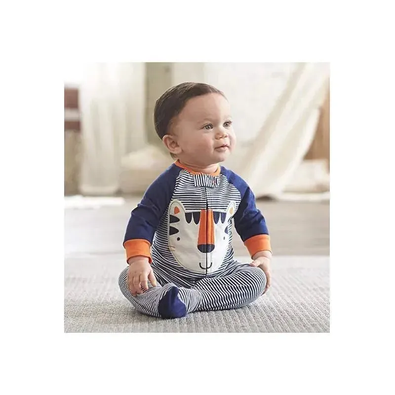 Gerber Baby Boys 2-Pack Sleep N' Play Tiger, Blue - Image 4