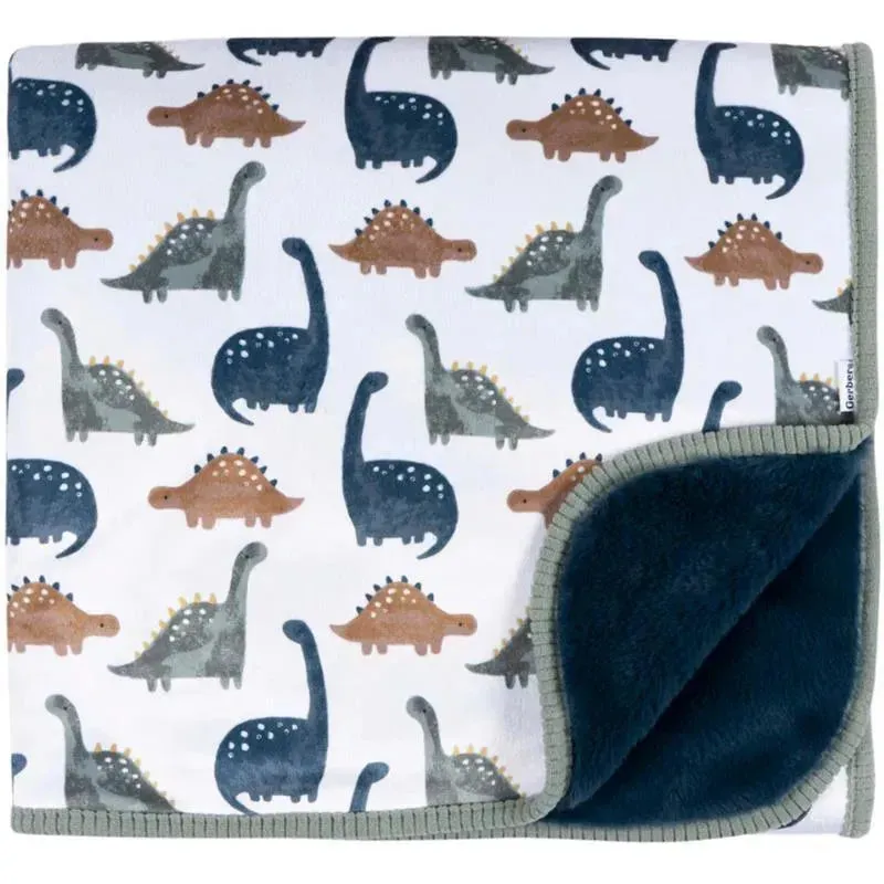 Gerber Bedding - 1Pk 2Ply Plush Blanket, Dino Time