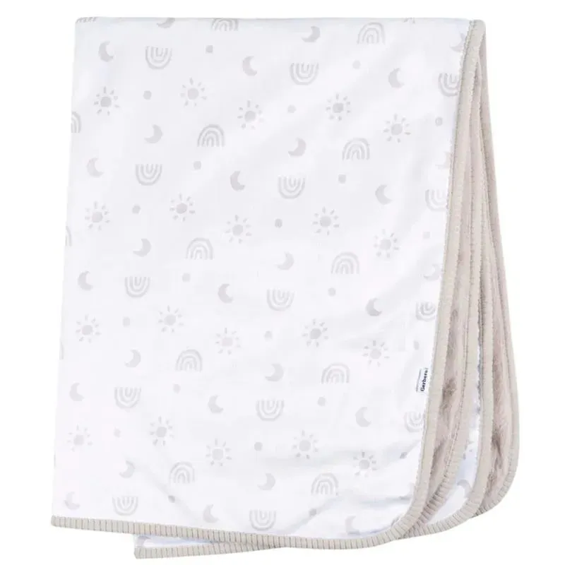 Gerber Bedding - 1Pk 2Ply Plush Blanket, Neutral Rainbow - Image 2