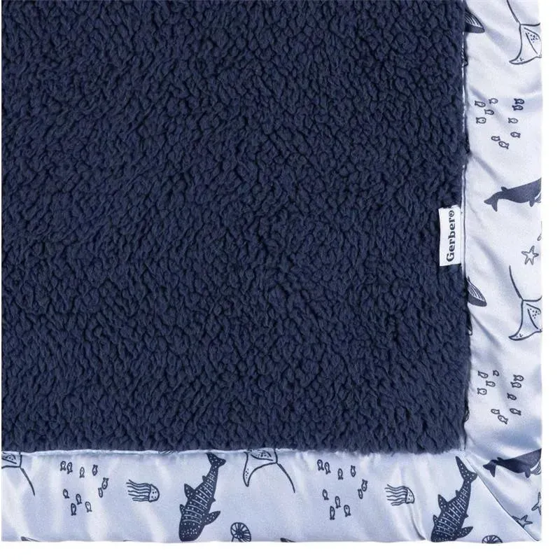 Gerber Bedding - 1Pk 2Ply Plush Blanket, Whale - Image 3