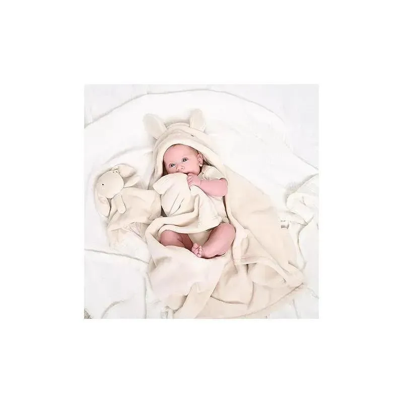 Gerber Bedding - 2Pc Security Blanket & Hooded Blanket Set, Bunny - Image 4