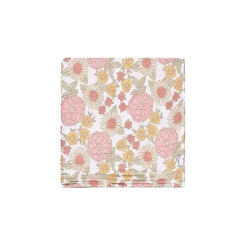 Gerber Bedding - 2Pk Muslins Blanket, Girl Retro Floral - Image 6