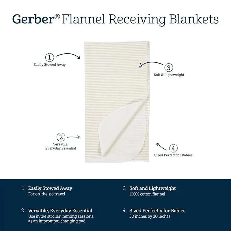 Gerber Bedding - 4Pk Flannel Blanke, Boho Rainbow - Image 4