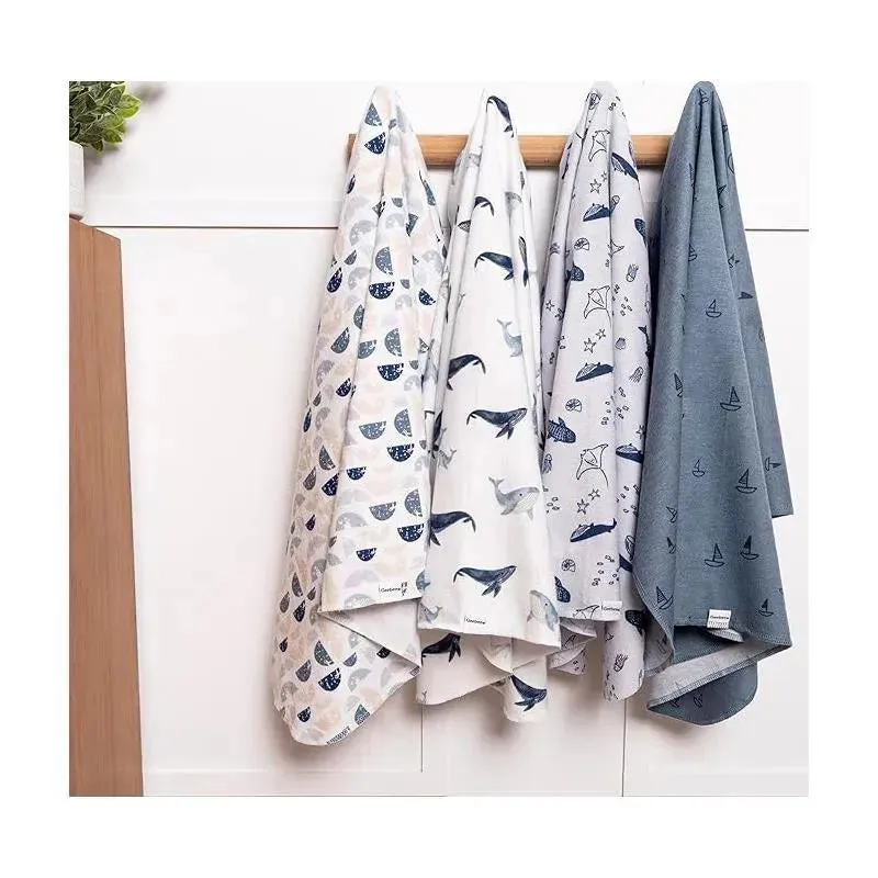 Gerber Bedding - 4Pk Flannel Blanket, Whale - Image 3