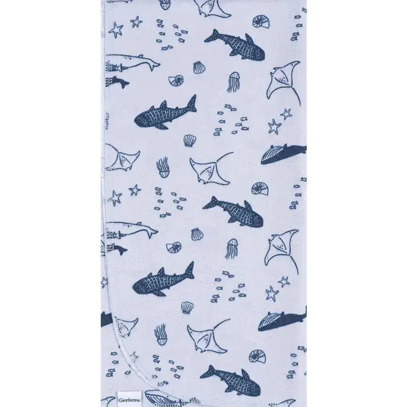 Gerber Bedding - 4Pk Flannel Blanket, Whale - Image 4