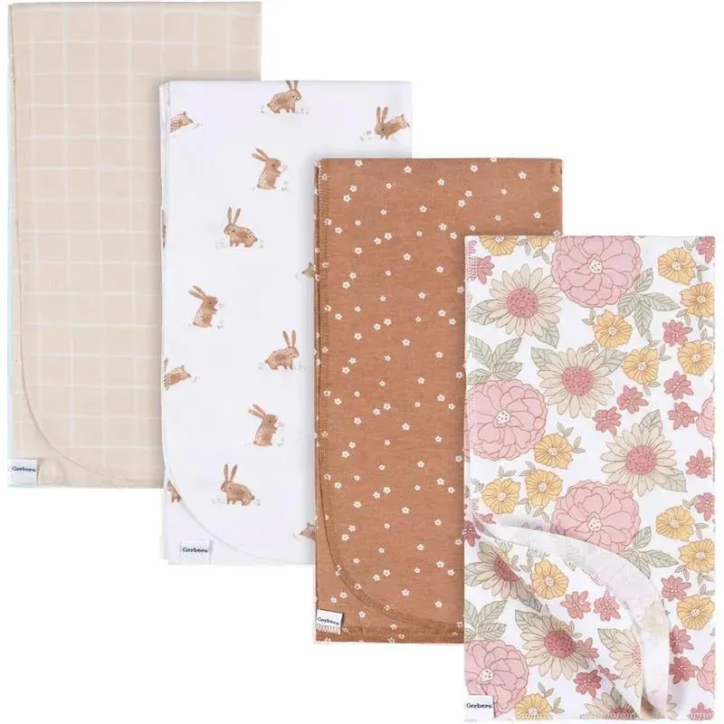 Gerber Bedding - 4Pk Flannels, Girl Retro Floral