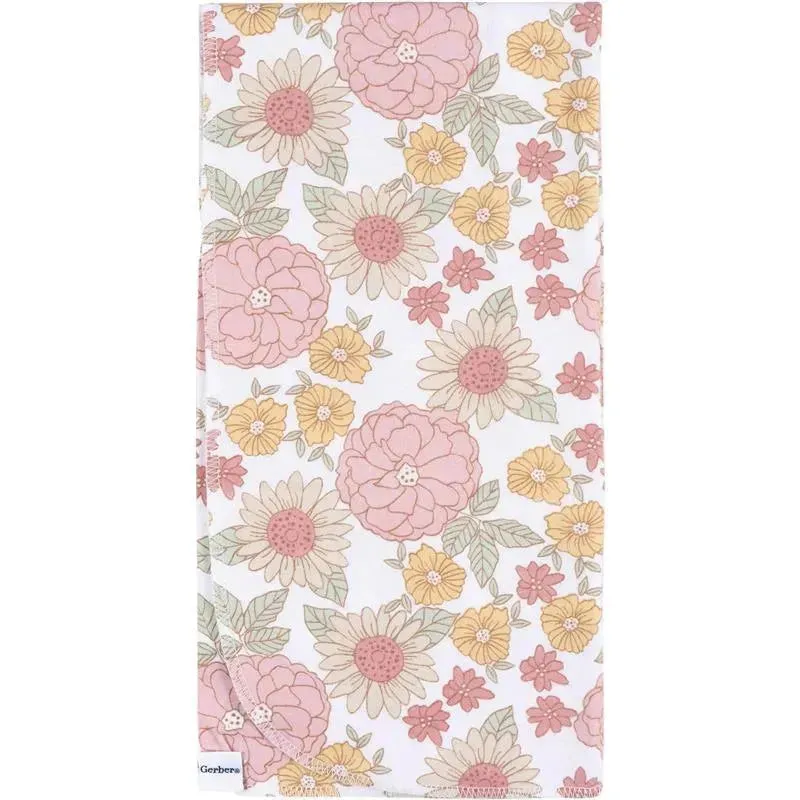 Gerber Bedding - 4Pk Flannels, Girl Retro Floral - Image 5