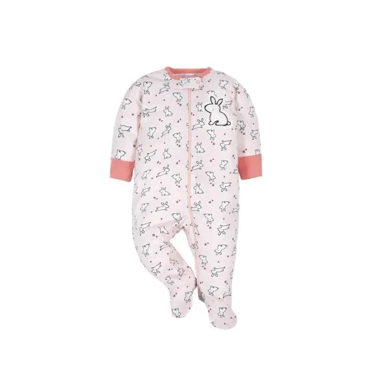 Gerber Footed Sleep N Play Baby Girl, Bunny 3-6M