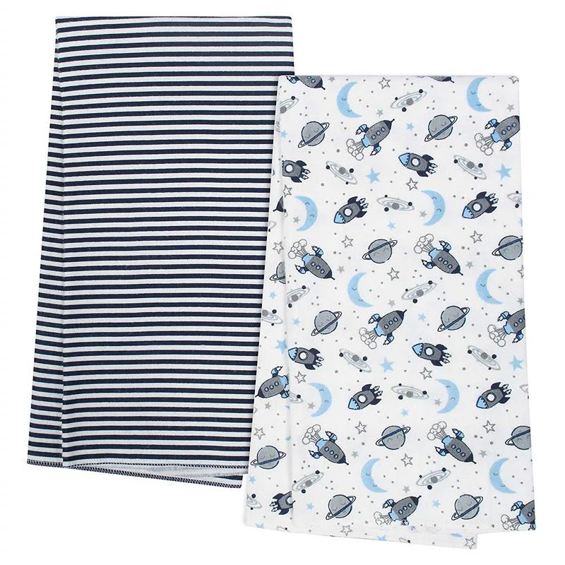 Gerber - Organic Flannel Blanket 4Pk, Navy/White
