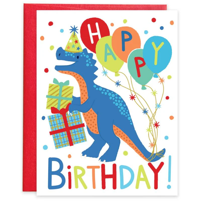 Gina B Designs - Birthday Greetings Card Birthday Dino