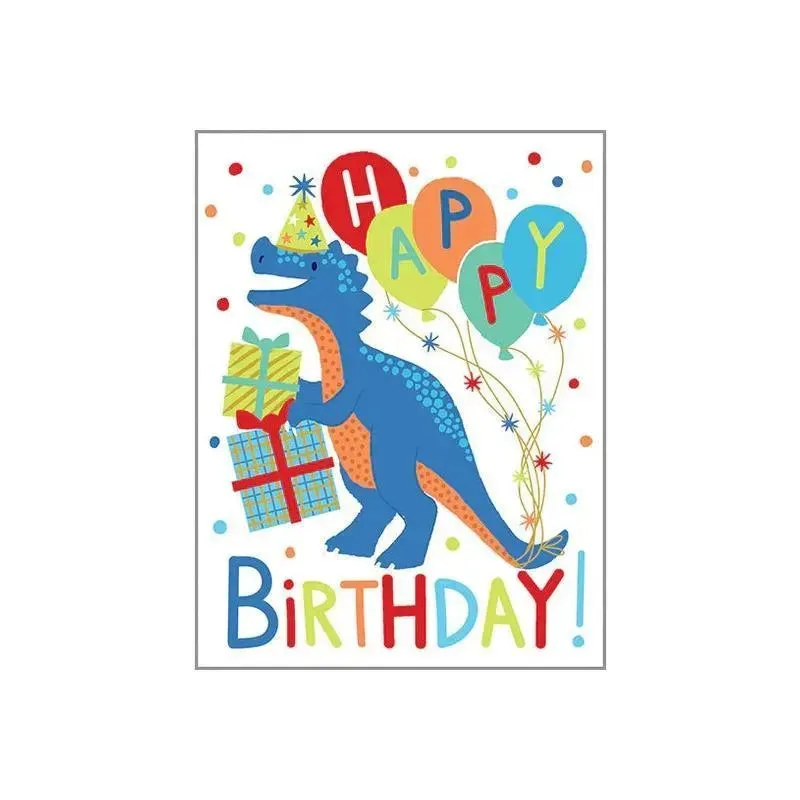 Gina B Designs - Birthday Greetings Card, Birthday Dino