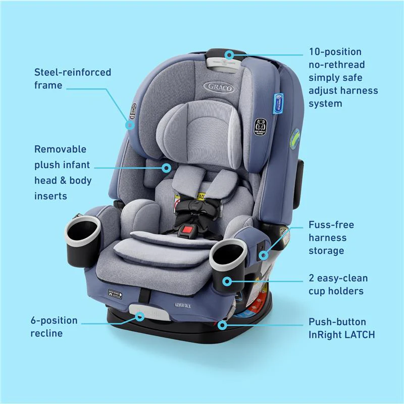 Graco 4Ever DLX 4-in-1 Convertible Car Seat, Charlie - Image 8