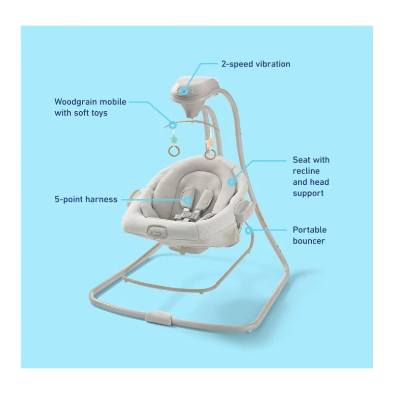 Graco DuetConnect LX Baby Swing and Bouncer - 2-in-1 Infant Swing and Baby Rocker - Image 2