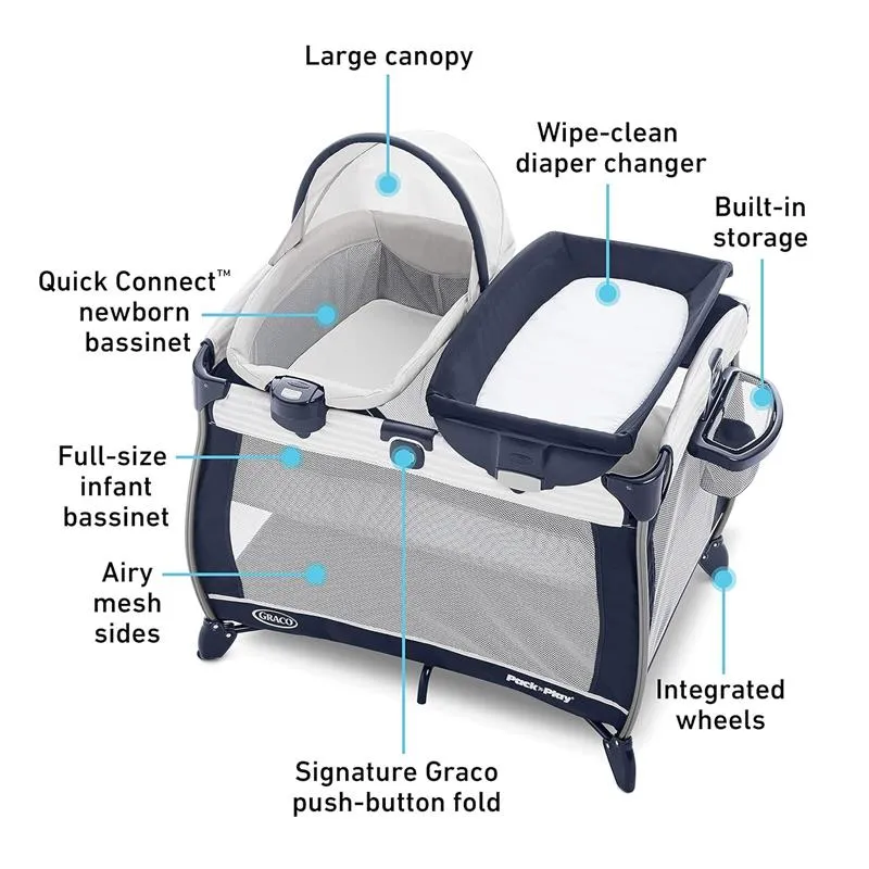 Graco - Pack 'N Play® Quick Connect™ Portable Bassinet, Alex - Image 6