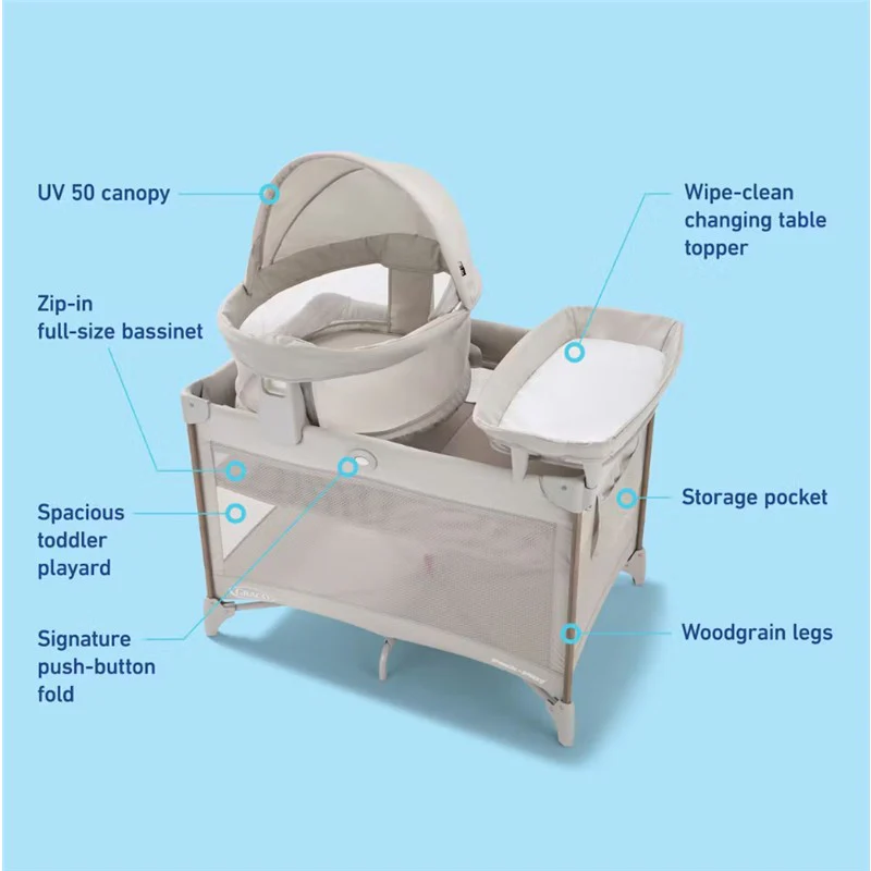 Graco Pack 'n Play Travel Dome Lux Playard, Linden - Image 8